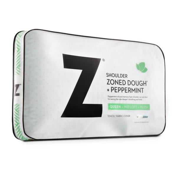 Malouf - Shoulder Zoned Dough Queen Pillow + Peppermint - ZZQQSCMPASZP - GreatFurnitureDeal