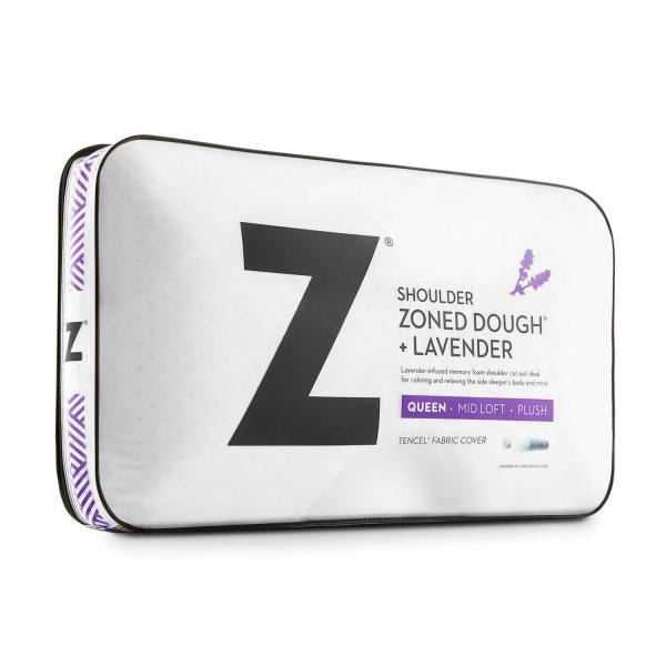 Malouf - Shoulder Zoned Dough King Pillow + Lavender - ZZKKSCMPASZL - GreatFurnitureDeal
