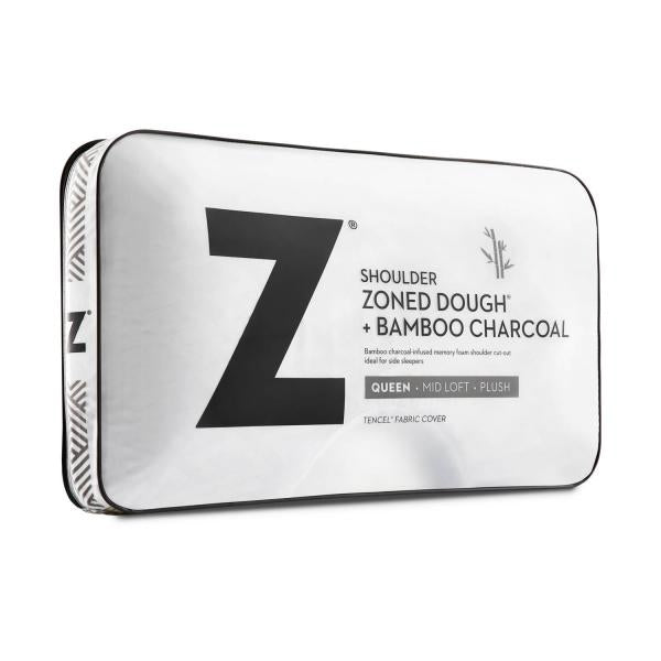 Malouf - Shoulder Zoned Dough Queen Pillow + Bamboo Charcoal - ZZQQSCMPZB - GreatFurnitureDeal