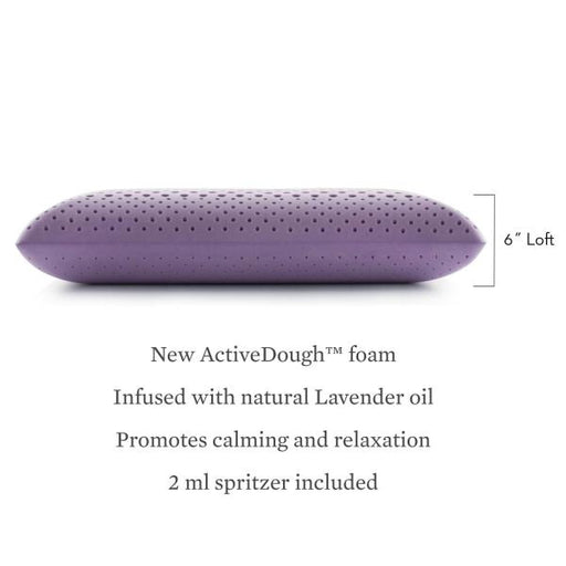 Malouf - Zoned Activedough™ Queen Pillow + Lavender - ZZQQMPADASZL - GreatFurnitureDeal